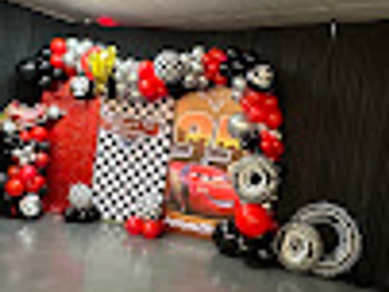 Colorful children's party setup with fun decorations