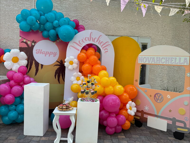 Outdoor party celebration with fun activities and entertainment