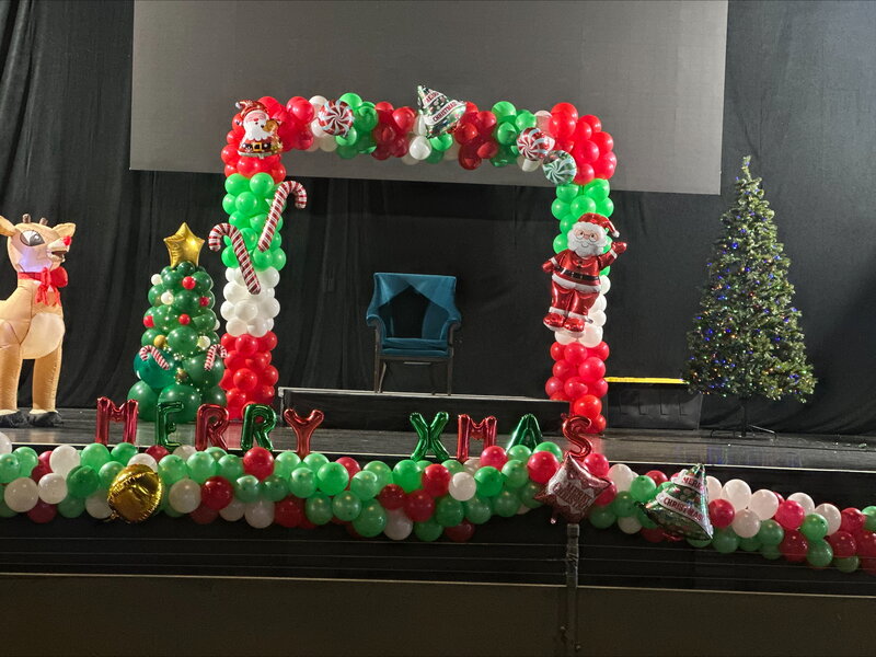 Colorful party celebration with vibrant decorations and entertainment